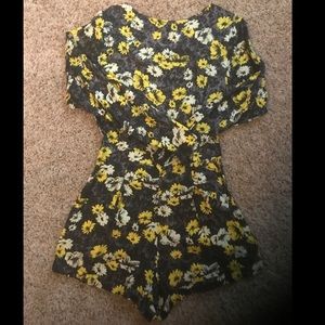 Fun long-sleeved floral romper!